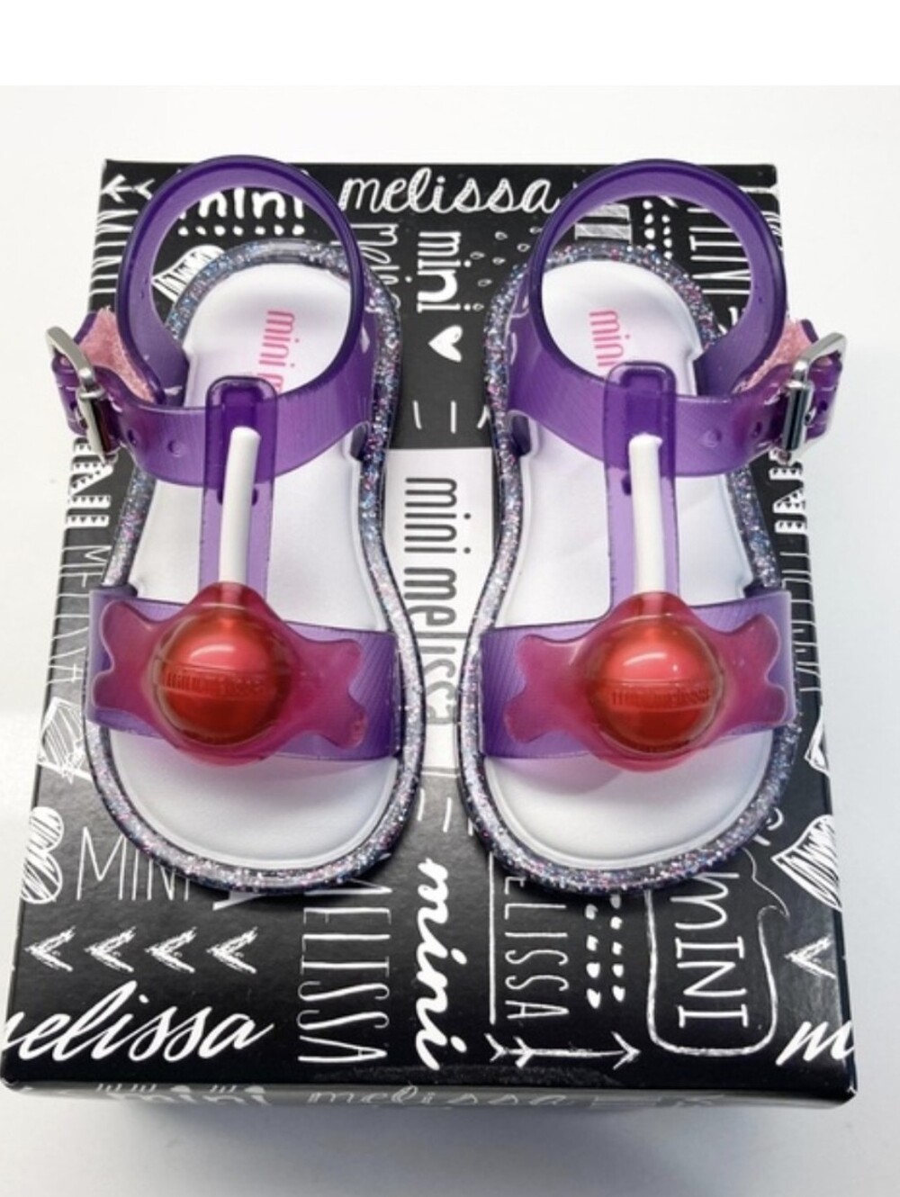 NIB ☆ Mini Melissa Glitter Lolipop Sandal  / Size 8